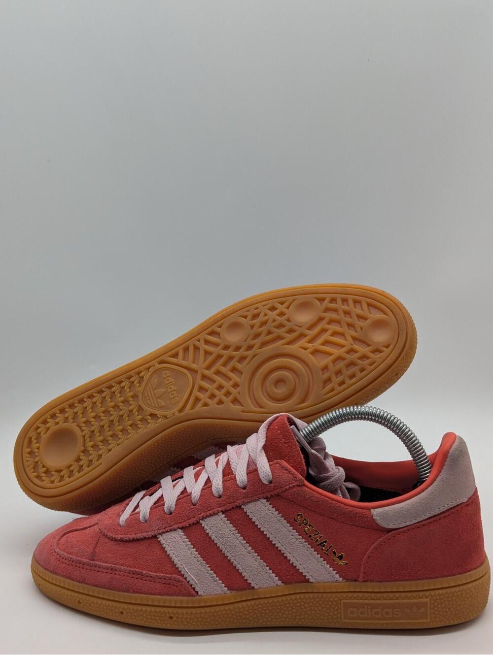 Adidas Handball Spezial Bright Red Clear Pink Sneakers Women's Size 8.5 IE5894